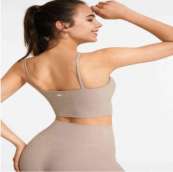 

lulu bras brand sports underwear female rib yoga clothes fitness vest type gathering bra lu-ds30 m401, Red;black