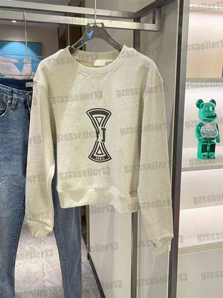 

luxury designer womens hoodies ce 2022 fall classic round neck pullover sweater print logo drop shoulder long sleeve loose hoodie, Black