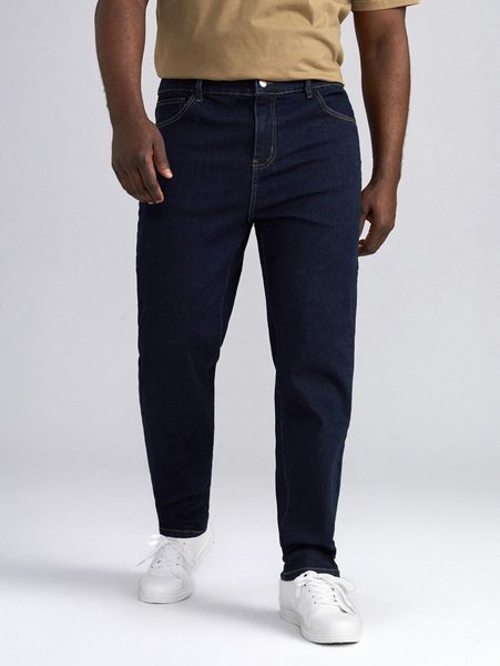 

extended sizes men slant pocket tapered jeans b5mz#, Blue