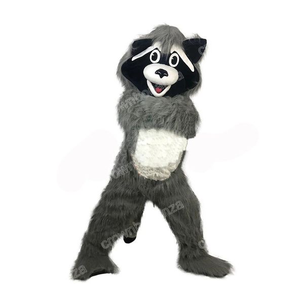 

halloween grey hairy raccoon mascot costumes cartoon mascot apparel performance carnival size event promotional advertising clothings, Red;yellow