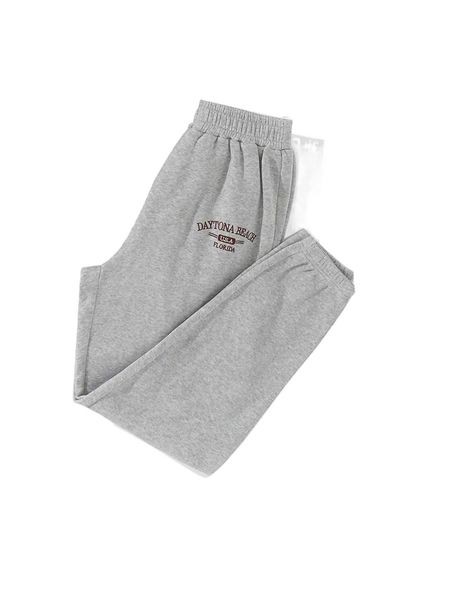 

letter graphic thermal lined sweatpants m26v#, Black;white