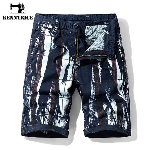 

kenntrice men casual shorts summer fashion elastic waist printed shorts outdoor jogging tactical cargo short pants mens clothing 220622, White;black