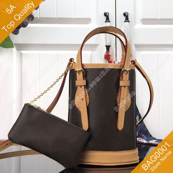 

nano bucket bags composite fashion totes handbags fashion m81489 canvas shoulderbag wallet with box b284