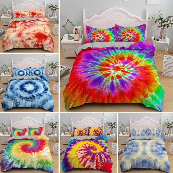 Bettwäsche-Sets mit Batikmuster, Bettbezug-Set, luxuriöses Bett, buntes Tuch, für Kinder, Jungen und Mädchen, Mikrofaser-Bettbezüge, King-Size-Bett, 2/3 Stück, DropshipBedding