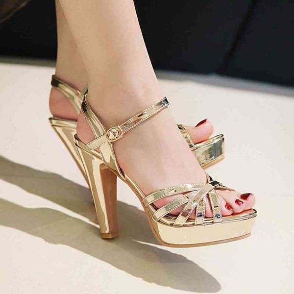 

woman sandals platform luxury party wedding shoes high heels stilettos fetish women's summer gold silver pink 8sf7 qoh5, Black