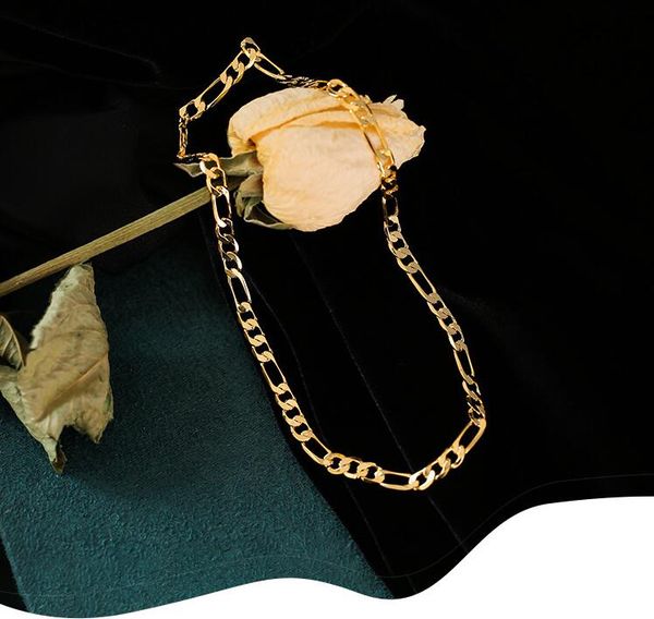 

18k gold plated chain personality collarbone neck ornament hip hop cool neck necklaces, Silver