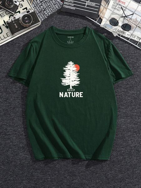 

men letter & tree print tee i1a0#, White;black