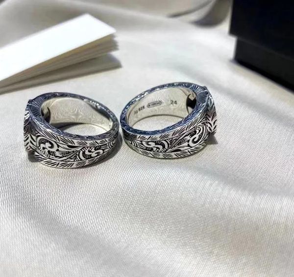 

band rings homme fashion men woman diamond moissanite engagement original packagingcci 925 silver ring with letter g hollow out ring