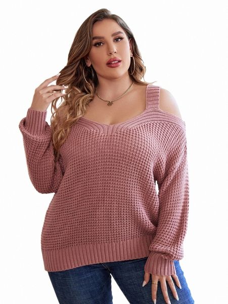 

plus cold shoulder sweater z6xp#, Black