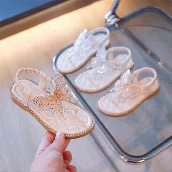

kids sandals 2022 summer bling rhinestone butterfly for girls baby girls soft princess beach shoes big chilrens clip toe sandals g220512, Black;red
