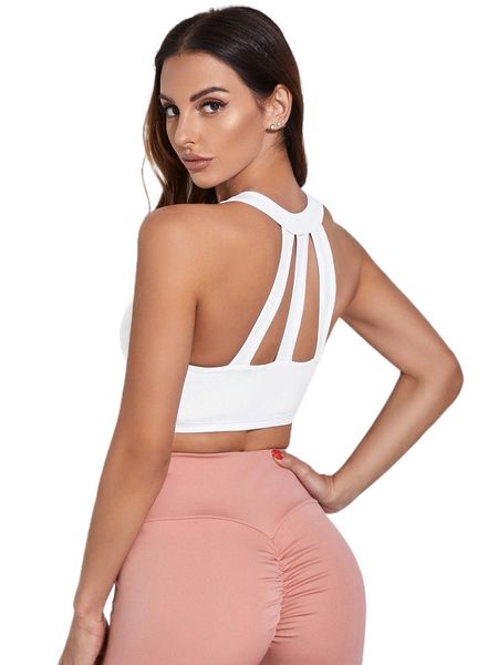 

peekaboo back sports bra 82ma#, Gray