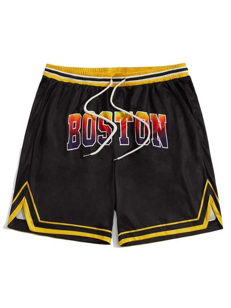 

men letter graphic jersey track shorts a8yn#, White;black