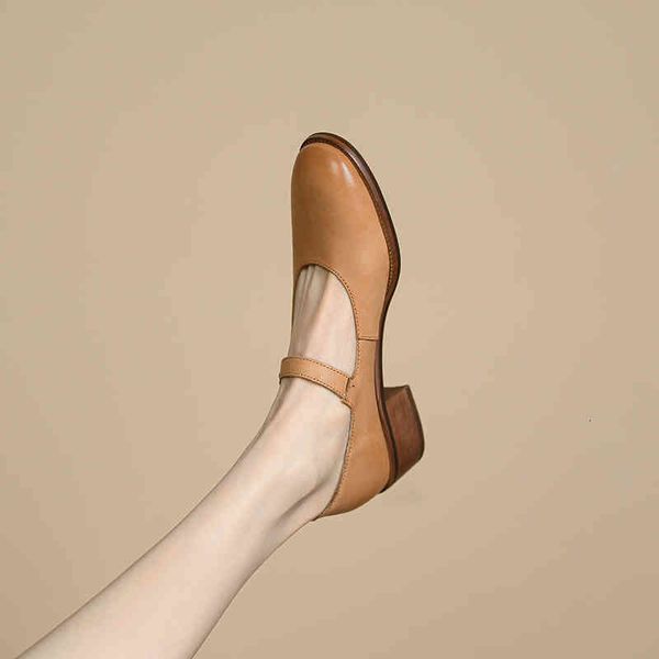 

boots mary jane shoes french thick heel hepburn style small leather women jk leffer spring and autumn tqa1, Black