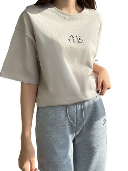 

dazy cartoon graphic drop shoulder tee f6lb#, White