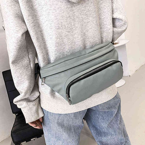 

pu leather waist bag designer zipper crossbody chest bags sport travel girls belt fashion phone packs for women 220609