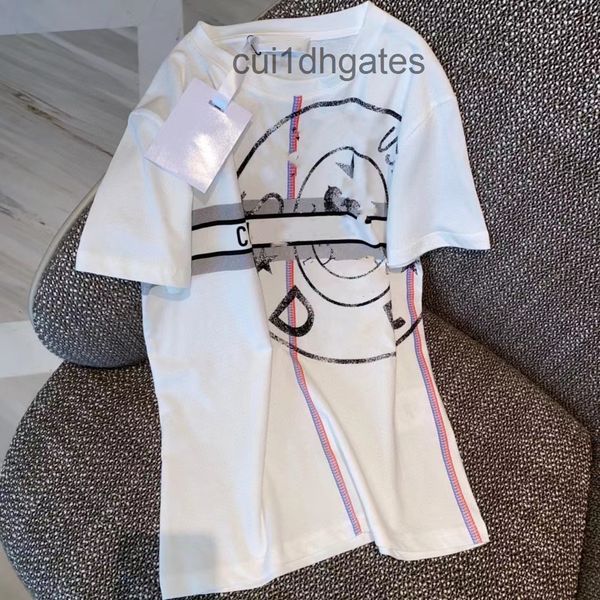 

2022 designer di or t shirt and tees dress 22 spring summer new dr letter color contrast bar circle printing b, White
