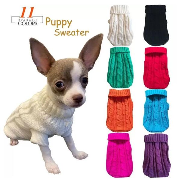 Pet Sweacters Roupas de animal de estimação para cães pequenos Casaco de suéter quente Roupa para gatos roupas de cachorro de cachorro macio de lã C0627ZR01