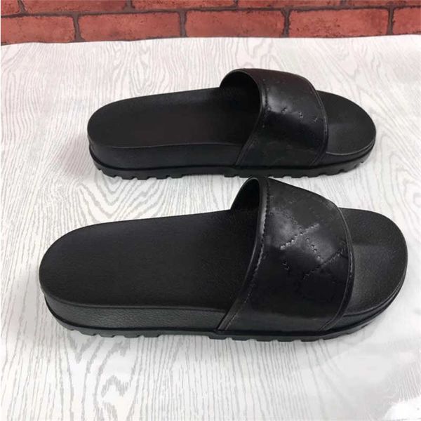 

designer men women slippers rubber slides sandal flat blooms strawberry tiger bees green red white web shoes summer beach outdoor fl, Black