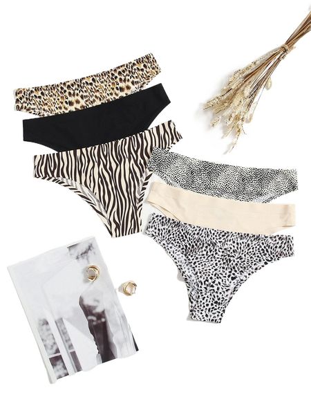 

6pack no show panty set k5jg#, Black;red