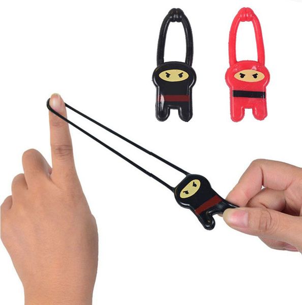 TPR Ejection Ninja Launcher Fidget Dekompressionsspielzeug Vent Elastic Little Man Finger Dart Kinder Geschenke für Kinder