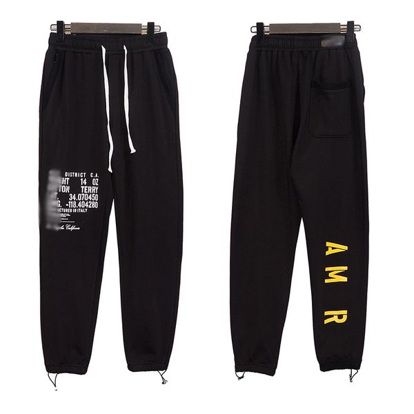 

2022 men cargo pants designer pure cotton sweatpant tech fleece tassel letters jogger loose casual oversized version jogging terry pant jogg, Black