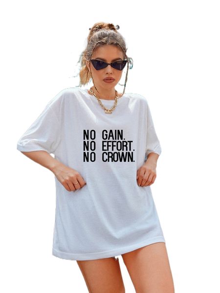 

slogan graphic drop shoulder oversized tee m8de#, White