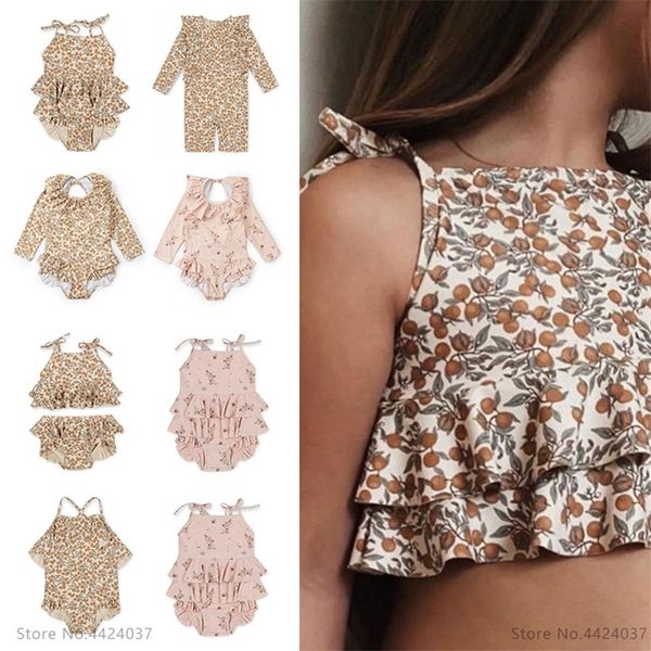 

ks baby girls swimming suit wear 18m9t flower children brand kawaii bc mr tao clothes kids swimwears sister brother matching 220525, White