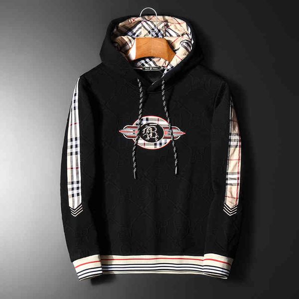 

men's luxury fashion brands menswear and new trend hooded striped sweater, Black