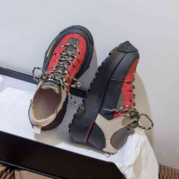 

dress shoes slim fashion contrast color muffin thick bottom versatile casual shoes autumn and winter leather matching dad trend jzdb, Black