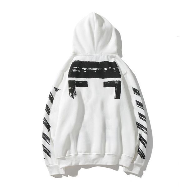 

classic mens loose offs sweatshirts fashion brand hoodie designers luxury pullover back oil paint arrow x men women t shirt hoodies jackets, Black