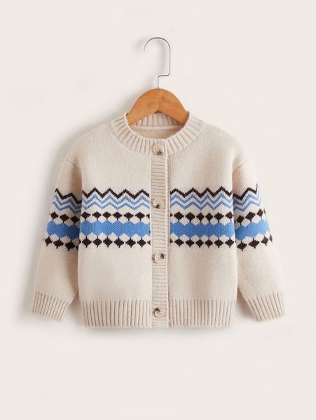 

toddler boys geo & chevron pattern cardigan she, Blue