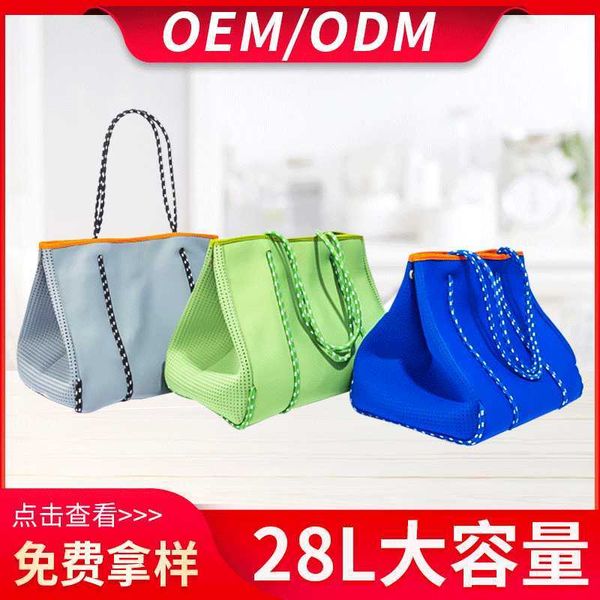 

breathable perforated diving material beach bun mother bag large capacity women's one shoulder designer handbags tote bags