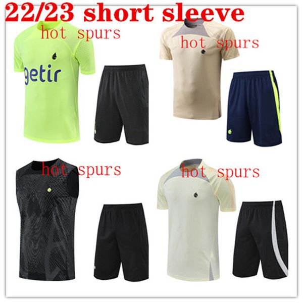 

2022 2023 spurs tracksuit set del chandal 22 23 tottenham survetement son janssen lo celso ndombele man football training suit short sleeve, Black