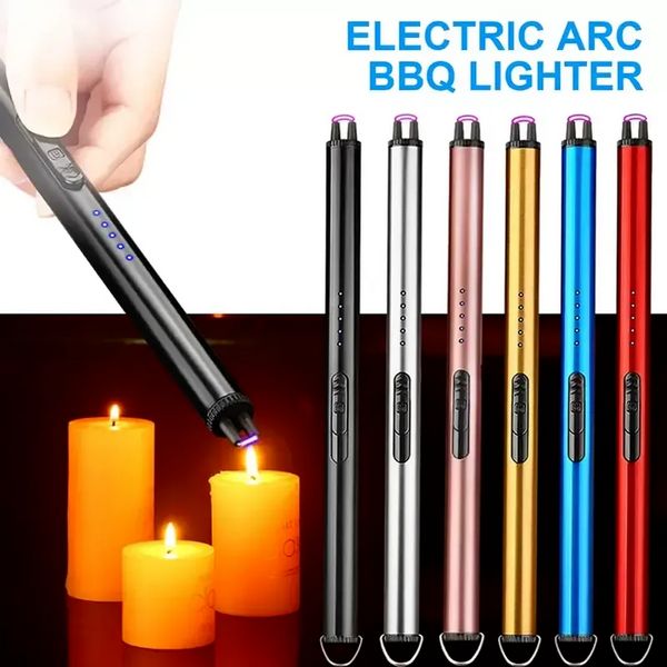 Cozinha isqueiro à prova de vento À prova de vento elétrico Arco elétrico BBQ Candle ignição plasma ignição para velas ao ar livre fogão a gás USB recarregável isqueiro com botão seguro pro232