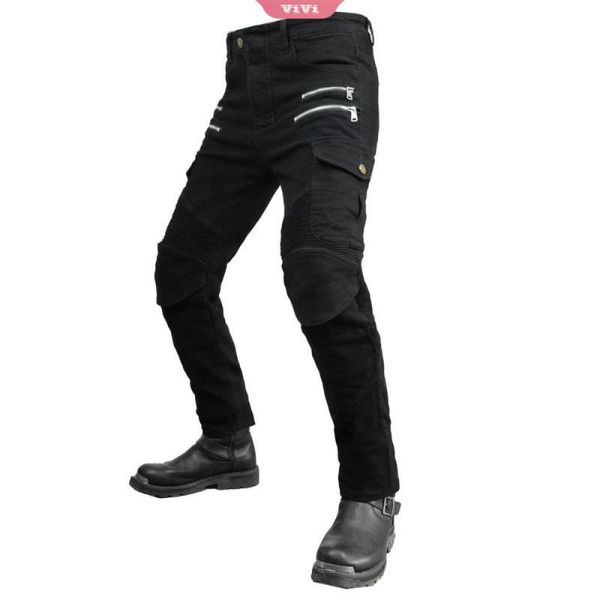 

men's jeans motorcycle pants men's tooling multi-bag riding zipper casual with upgrade protection padsmen's men'smen&#039, Blue