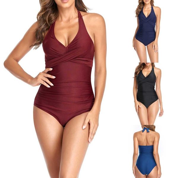 Damenbadebekleidung Badeanzug Frauen Einteilige Mode Sexy Bikini Set Overall Elegante Damen Cover Bauch Konservative Bikinis 2022 Mujer