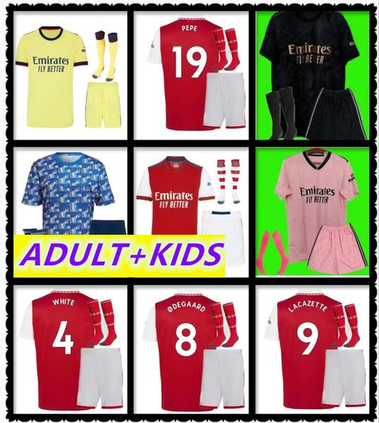 

kids kit thomas pepe saka tierney smith rowe soccer jersey 22 23 tavares sambi odegaard nketiah 2022 2023 footballs shirt uniform martinelli, Black;yellow