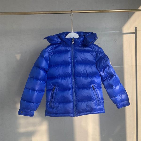 

luxury designer kids down coat real down parkers overcoat hooded france usa winter preferred boy girl jackes prevalent branded chi195f, Blue;gray