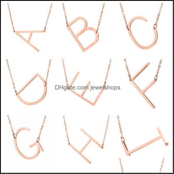 

letter necklace europe and the united states 26 english pendant clavicle chain wholsale drop delivery 2021 necklaces pendants jewelry 0bfn, Silver