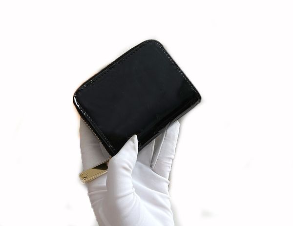 

fashion designers zippy wallet luxury mens women wallets patent leather monograms coin purse empreinte card holder clutch with origina box 6, Red;black