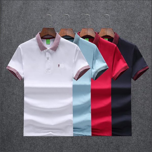 

designer polo shirts men luxury polos casual mens t shirt snake bee letter print embroidery fashion high street man tee 668, White;black