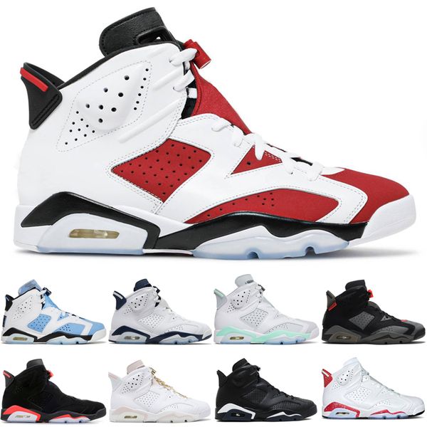 

6 6s basketball shoes mens sneakers dmp 2022 unc carmine unc home midnight navy mint foam iron grey infrared gold hoops trainers size 36-47, Black