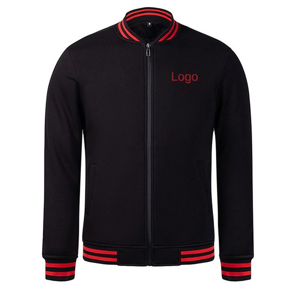 

2022 for_customization fashion sweatshirt custom embroidery jacket men clothing windbreaker oem baseball uniform causal jackets streetwears, Black