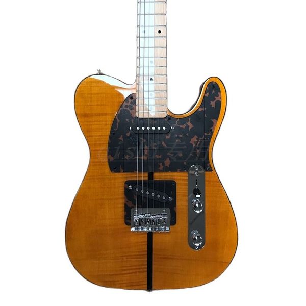 

electric guitar yellow color maple wood fingerboard 21 fret