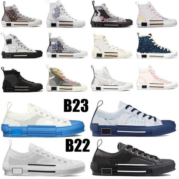 

dies 2021 designer shoes b22 inclined high and low mens sneakers b23 dunks technical canvas leather womens casual shoe bee l wih, Black