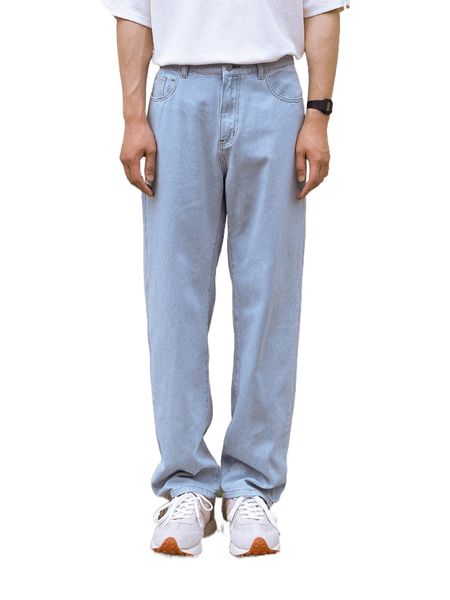 

men light wash straight leg jeans a9r9#, Blue