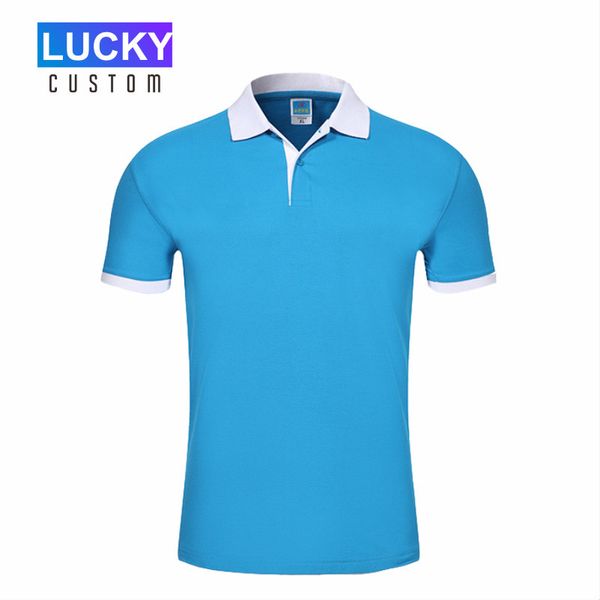 Camisa polo de colarinho contrastante masculino personalizado impresso bordado empresa empresa fábrica roupas respirável 220608