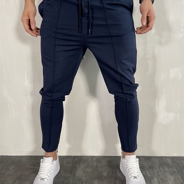 

pants men joggers sweatpants streetwear trousers fashion casual muscle sports mens pants 220621, Black