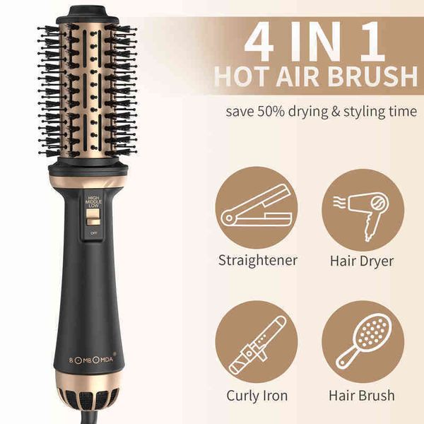 

nxy curling irons 1000w hair dryer brush air comb blow dryer hair styler volumizer hair curler straightener 4 in 1 brush hairdryer hairbrush
