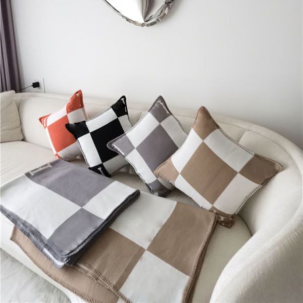 

fashion thick cashmere shawl throw pillow casual sofa cushion wool knitted 60*60cm, brand shawl blanket size 130*175, Blue;gray